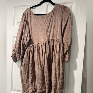 Free People Brown Textured Dress